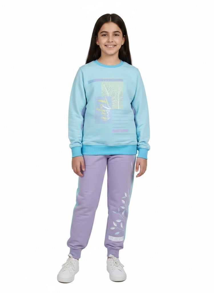 Kids Winter Cotton Set 100% Padded – Soft Warm Children Outfit with Heavy Outer Fabric, Anti-Pilling & Fade Resistant, Comfortable Long Sleeve Top and Pants for Daily Wear, School & Outdoor Activities(10years)